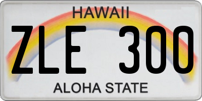 HI license plate ZLE300