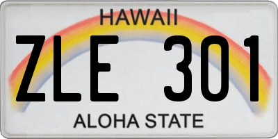 HI license plate ZLE301