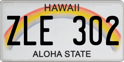 HI license plate ZLE302