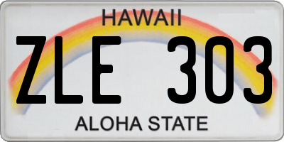 HI license plate ZLE303