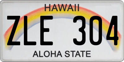 HI license plate ZLE304