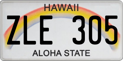 HI license plate ZLE305