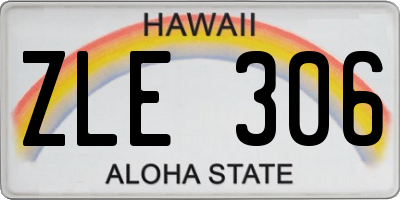 HI license plate ZLE306