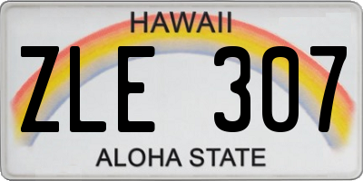 HI license plate ZLE307