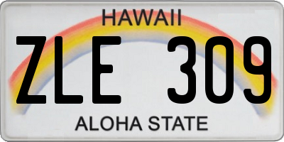 HI license plate ZLE309
