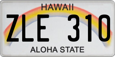 HI license plate ZLE310
