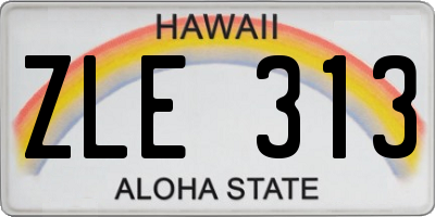 HI license plate ZLE313