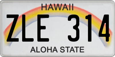 HI license plate ZLE314