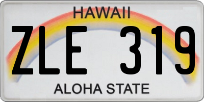 HI license plate ZLE319