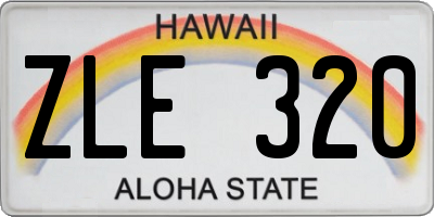 HI license plate ZLE320