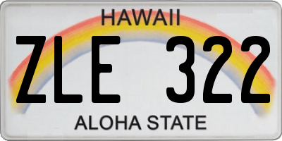 HI license plate ZLE322