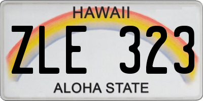 HI license plate ZLE323