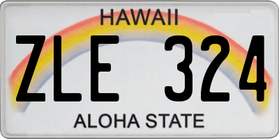HI license plate ZLE324