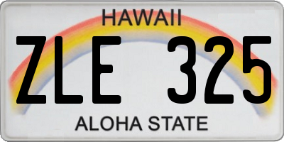 HI license plate ZLE325