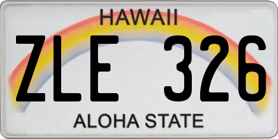 HI license plate ZLE326