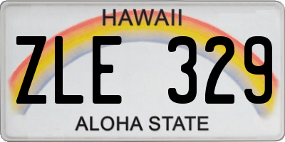 HI license plate ZLE329