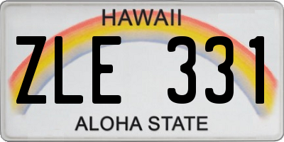 HI license plate ZLE331