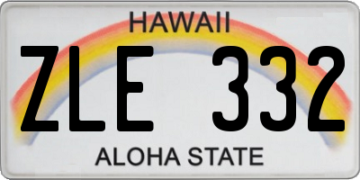 HI license plate ZLE332