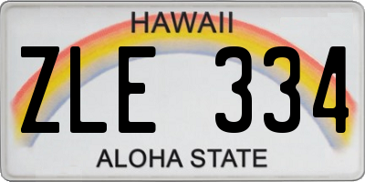 HI license plate ZLE334