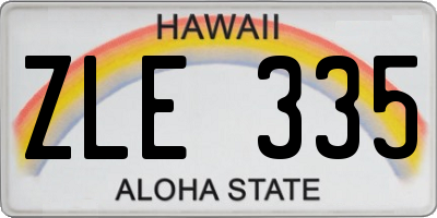 HI license plate ZLE335