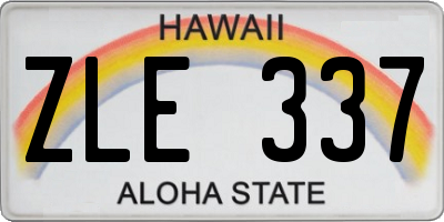 HI license plate ZLE337