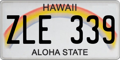 HI license plate ZLE339
