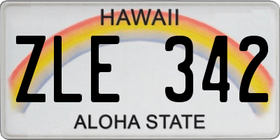 HI license plate ZLE342