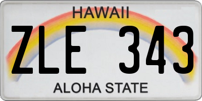 HI license plate ZLE343