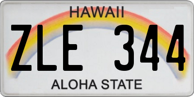 HI license plate ZLE344