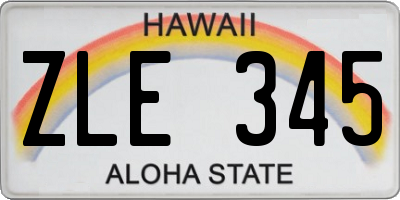 HI license plate ZLE345