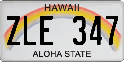 HI license plate ZLE347