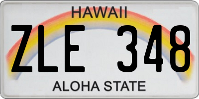 HI license plate ZLE348