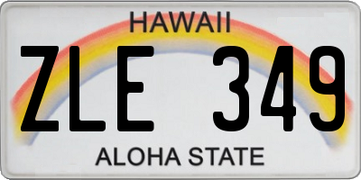 HI license plate ZLE349