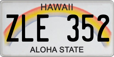 HI license plate ZLE352