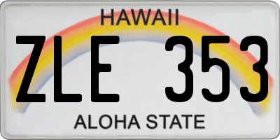 HI license plate ZLE353
