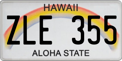 HI license plate ZLE355
