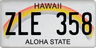 HI license plate ZLE358