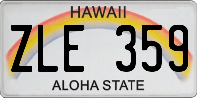 HI license plate ZLE359
