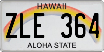 HI license plate ZLE364