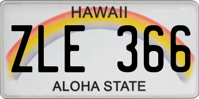 HI license plate ZLE366