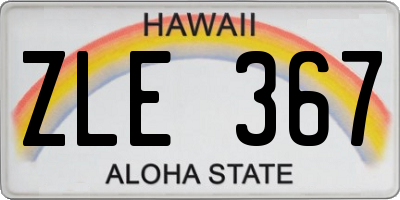 HI license plate ZLE367