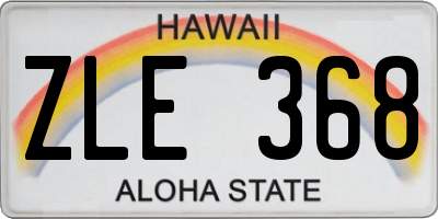 HI license plate ZLE368
