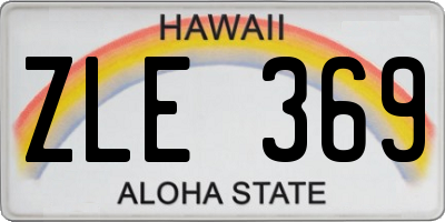 HI license plate ZLE369