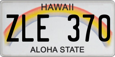 HI license plate ZLE370