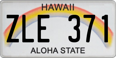 HI license plate ZLE371