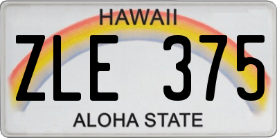 HI license plate ZLE375