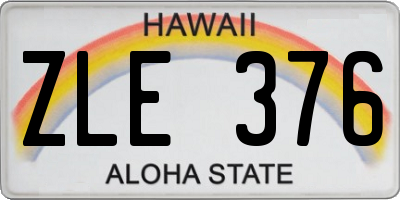 HI license plate ZLE376
