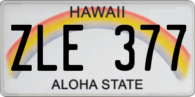 HI license plate ZLE377