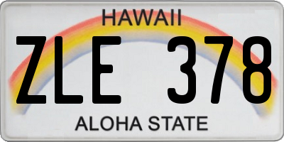 HI license plate ZLE378