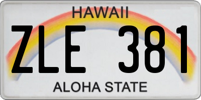 HI license plate ZLE381